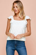 Load image into Gallery viewer, Squareneck Eyelet Top - White
