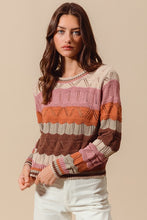 Load image into Gallery viewer, Wavy Stripe Knit Sweater - Oatmeal Multi
