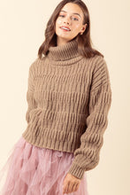 Load image into Gallery viewer, Turtle Neck Textured Knit Cozy Pullover - Mocha