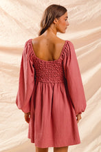 Load image into Gallery viewer, Textured Smocked Dress Puff Sleece - Mauve
