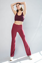 Load image into Gallery viewer, *High-Waist Flare Legging - Wine Red
