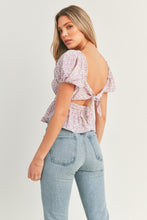 Load image into Gallery viewer, *Floral Tie Back Top - Lilac