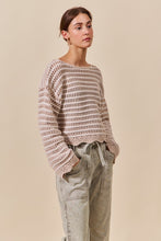 Load image into Gallery viewer, Scallop Edge Loose Knit Crochet Sweater - Taupe
