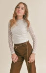 Load image into Gallery viewer, Mock Neck Lace Top White - Youth
