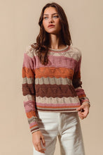Load image into Gallery viewer, Wavy Stripe Knit Sweater - Oatmeal Multi
