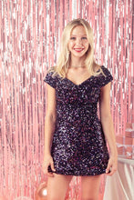 Load image into Gallery viewer, Fitted Sequin Mini Dress