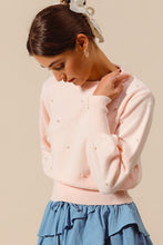 Load image into Gallery viewer, Pearl Embellished Sweater - Blush
