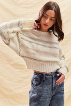 Load image into Gallery viewer, Textured Lurex Stripe Sweater - Ivory Multi
