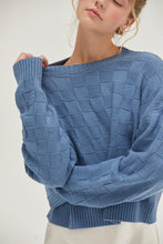 Load image into Gallery viewer, +Lightweight Square Checked Sweater - Blue
