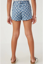 Load image into Gallery viewer, Checkered Denim Shorts - Youth
