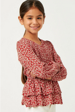 Load image into Gallery viewer, Smocked Tiered V Neck Peplum - Youth