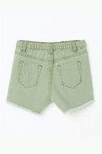 Load image into Gallery viewer, Distressed Washed Denim Shorts Olive - Youth