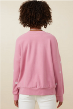 Load image into Gallery viewer, Emboridered Brushed Textured Pullover Sweater Pink - Youth
