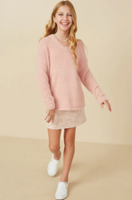 Load image into Gallery viewer, Mohair V-Neck Sweater Top Pink - Youth

