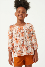 Load image into Gallery viewer, Fall Floral Squareneck Top Rust - Youth
