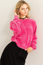Load image into Gallery viewer, Vibe Check Long Sleeve Sweater - Hot Pink
