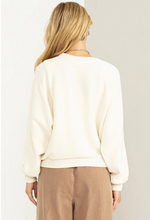 Load image into Gallery viewer, Vibe Check Long Sleeve Sweater - Cream

