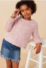Load image into Gallery viewer, Long Sleeve Fuzzy Spangle Top Pink - Youth
