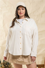 Load image into Gallery viewer, Womens Plus Corduroy Jacket - White

