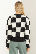 Load image into Gallery viewer, Weekend Checkered Long Sleeve Sweater - Black / Cream
