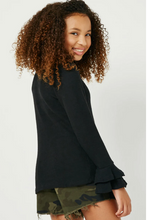 Load image into Gallery viewer, Double Cuff Ruffle Long Sleeve Knit
