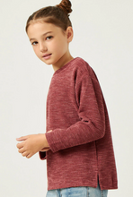 Load image into Gallery viewer, Textured Chenille Waffle Knit Top Mauve - Youth