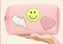 Load image into Gallery viewer, Preppy Patch Makeup Bag - Chenille Letters - Mixed Colors