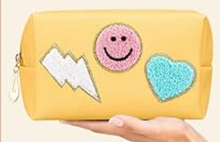 Load image into Gallery viewer, Preppy Patch Makeup Bag - Chenille Letters - Mixed Colors