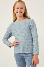 Load image into Gallery viewer, Textured Stretch Long Sleeve Dusty Blue - Youth