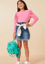 Load image into Gallery viewer, Pleated Shoulder Knit Pink - Youth