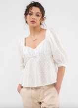 Load image into Gallery viewer, +Textured Sweetheart Woven Top - White
