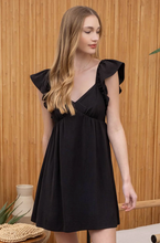 Load image into Gallery viewer, Empire Waist Mini Dress - Black