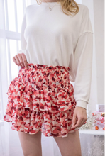 Load image into Gallery viewer, Brush Stroke Mini Skirt - Pink/Red
