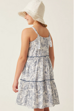Load image into Gallery viewer, Botanical Tiered Tie Shoulder Dress - Youth