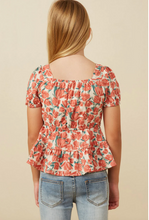 Load image into Gallery viewer, Smocked Puff Sleeve Peplum - Youth