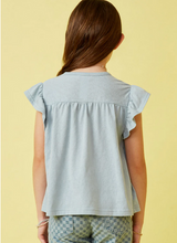 Load image into Gallery viewer, Smocked Yoke Shoulder Ruffle Knit Top - Youth