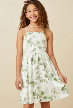 Load image into Gallery viewer, Satin Floral Smocked Tank Dress - Youth
