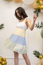 Load image into Gallery viewer, Colorblock Flutter Sleeve Mini Dress
