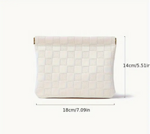 Load image into Gallery viewer, Self-Closing Cosmetic Bag - White
