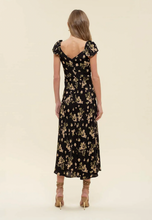 Load image into Gallery viewer, +Black Floral Side Slit Midi Dress
