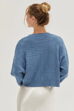 Load image into Gallery viewer, +Lightweight Square Checked Sweater - Blue
