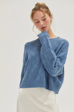 Load image into Gallery viewer, +Lightweight Square Checked Sweater - Blue
