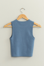 Load image into Gallery viewer, +Ribbed Knit Cropped Tank - Blue
