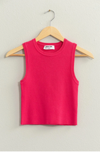 Load image into Gallery viewer, +Ribbed Knit Cropped Tank - Pink
