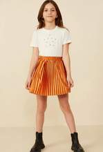 Load image into Gallery viewer, +Metallic Waist Pleated Skirt Rust - Youth
