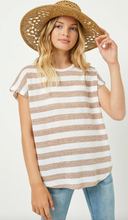 Load image into Gallery viewer, +Heathered Stripe Knit Oversized Top Mauve - Youth
