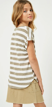 Load image into Gallery viewer, +Heathered Stripe Knit Oversized Top Mocha - Youth
