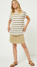 Load image into Gallery viewer, +Heathered Stripe Knit Oversized Top Mocha - Youth
