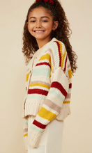 Load image into Gallery viewer, +Multi Stripe Knit Cardigan - Youth
