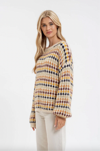 Load image into Gallery viewer, Hexagon Knit Pattern Sweater - Multi
